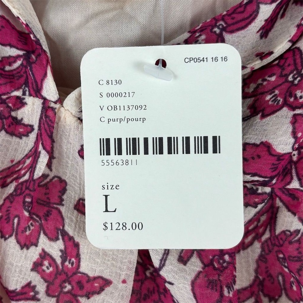 Free People Women's L Pink Floral Tie-Front Midi Dress Bohemian Style - Picture 7 of 7